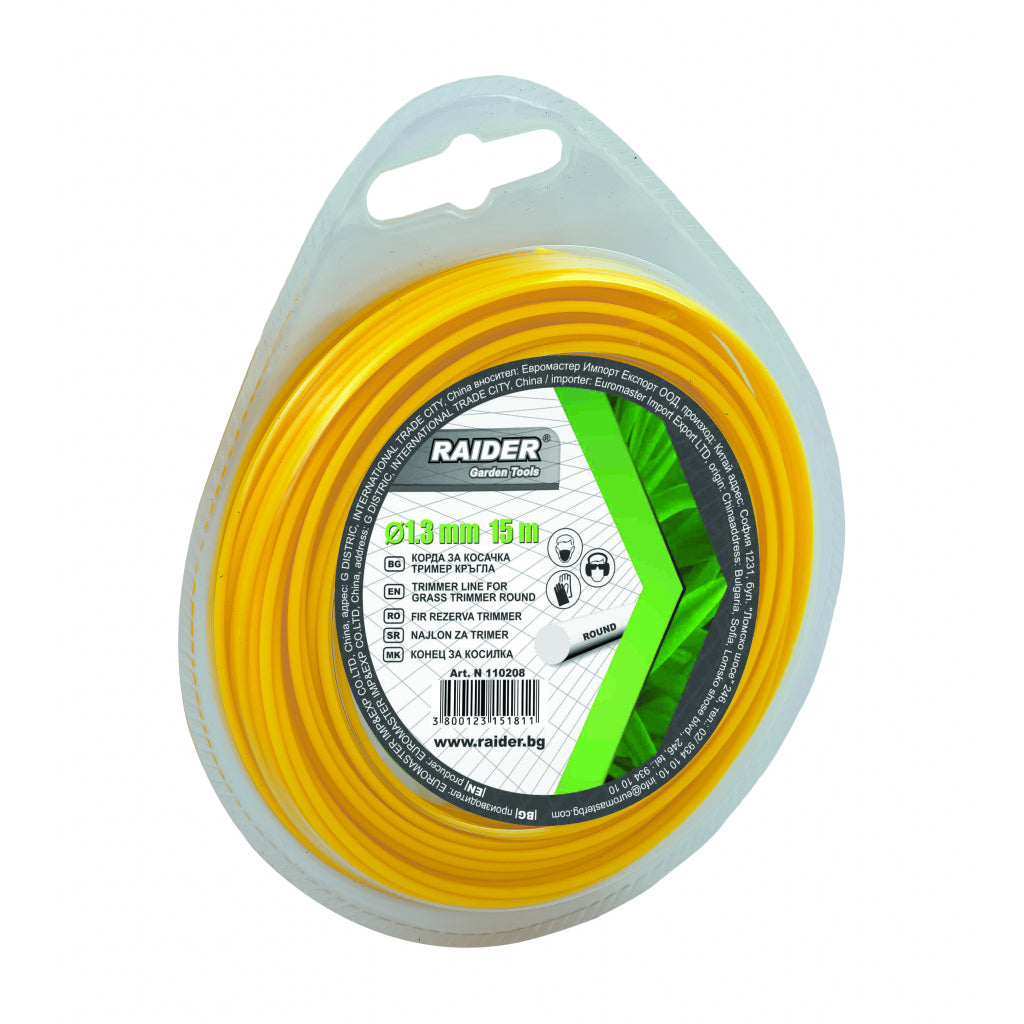 Raider Accessories Fir pentru trimmer ø1.6mm x 1.5m rotund galben