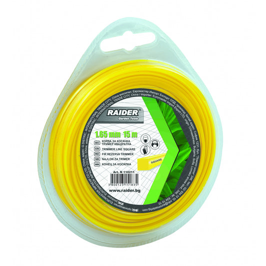Raider Accessories Fir pentru trimmer ø1.6mm х 1.5m patrat galben