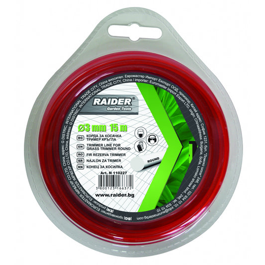 Raider Accessories Fir pentru motocoasa ø3.0mm х 1.5m rotund rosu