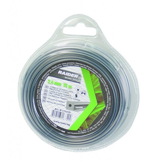 Raider Accessories Fir pentru motocoasa ø2.4mm х 1.5m patrat gri insertie