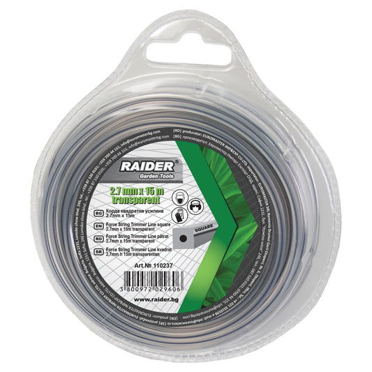 Raider Accessories Fir pentru motocoasa ø2.7mm х 1.5m patrat gri insertie