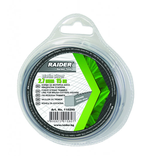 Raider Accessories Fir pentru motocoasa ø2.7mm x 1.5m dreptunghi gri