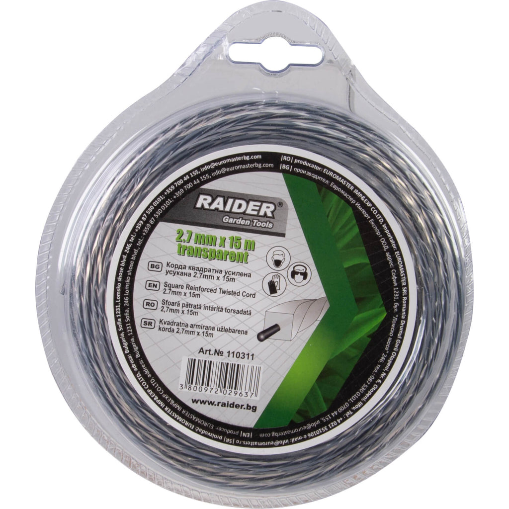 Raider Accessories Fir pentru motocoasa ø2.7mm х 1.5m rasucit gri