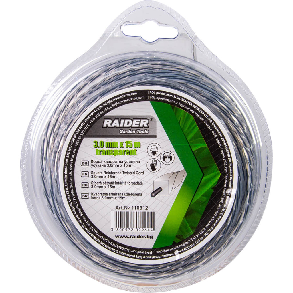 Raider Accessories Fir pentru motocoasa ø3.0mm х 1.5m rasucit gri