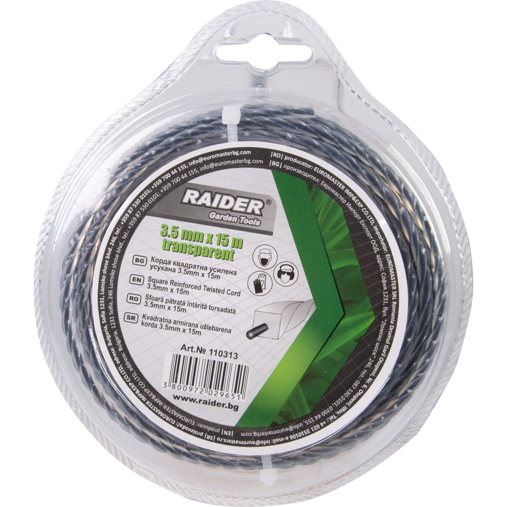Raider Accessories Fir pentru motocoase ø3.5mm х 1.5m rasucit gri
