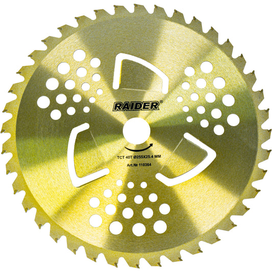 Raider Accessories Lama pentru motocoasa ø255x25.4mm 40T alama vidia