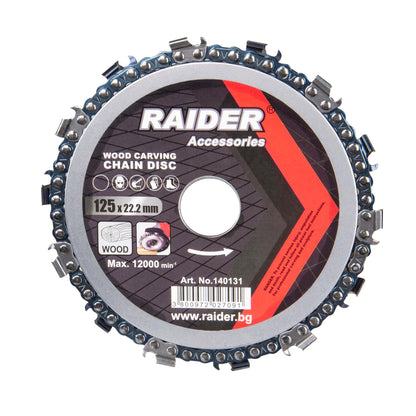 Raider Accessories Disc circular pentru lemn 125x22.2mm cu lant drujba