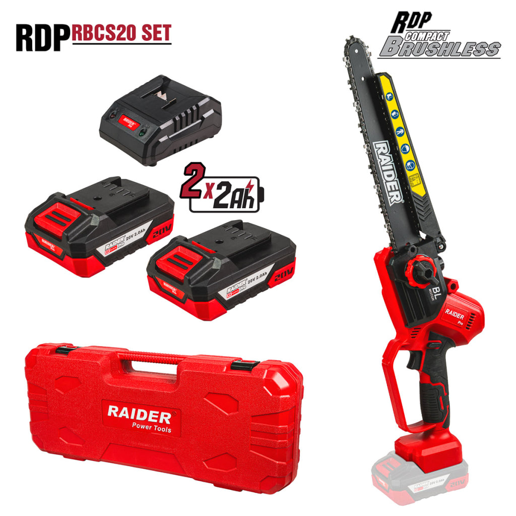Raider Pro R20 Fierastrau cu lant 20V 254mm 2x2.0Ah RDP-RBCS20