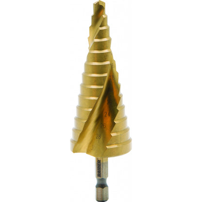 Raider Accessories Burghiu conic in trepte HEX ¼ HSS+TIN ø6-30mm