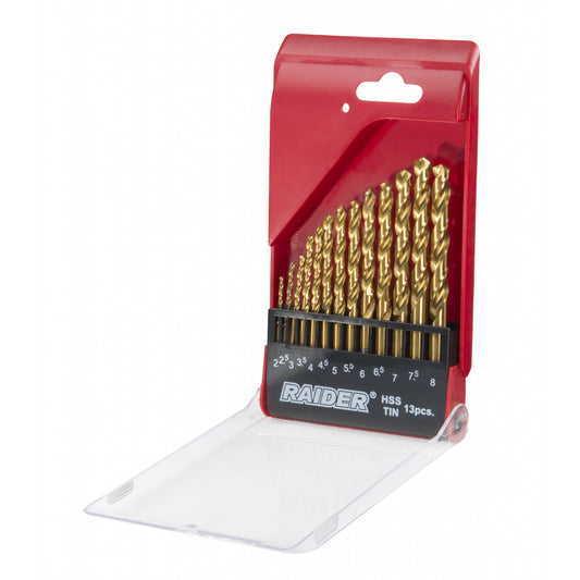 Raider Accessories Set 13 burghie metal HSS+TIN ø2.0 – 8.0mm RD