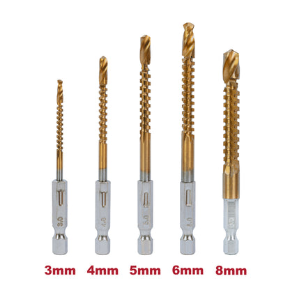 Raider Accessories Set 5 burghie metal HSS+TIN 32.0-8.0mm cu freza 1/4 HEX