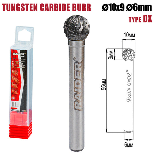 Raider Accessories Freza debavurare Tungsten Carbon tip DX ø10x09 ø6mm RDP