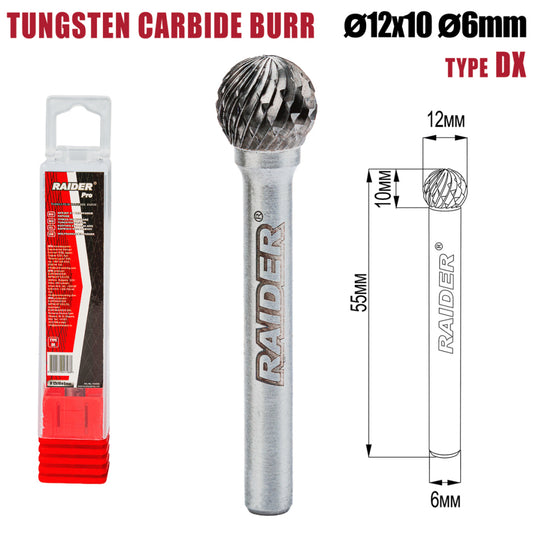 Raider Accessories Freza debavurare Tungsten Carbon tip DX ø12x10 ø6mm RDP