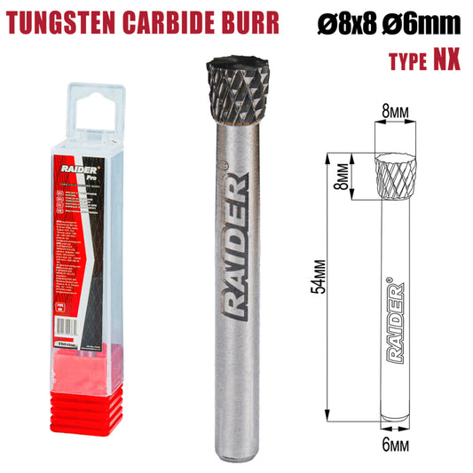 Raider Accessories Freza debavurare Tungsten Carbon tip NX ø08x08 ø6mm RDP