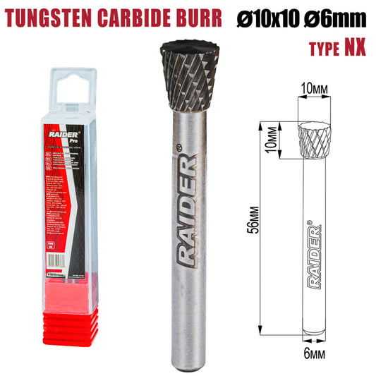 Raider Accessories Freza debavurare Tungsten Carbon tip NX ø10x10 ø6mm RDP