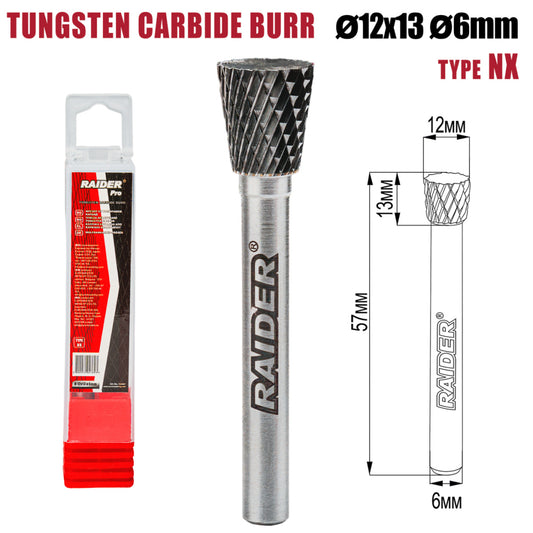 Raider Accessories Freza debavurare Tungsten Carbon tip NX ø12x13 ø6mm RDP