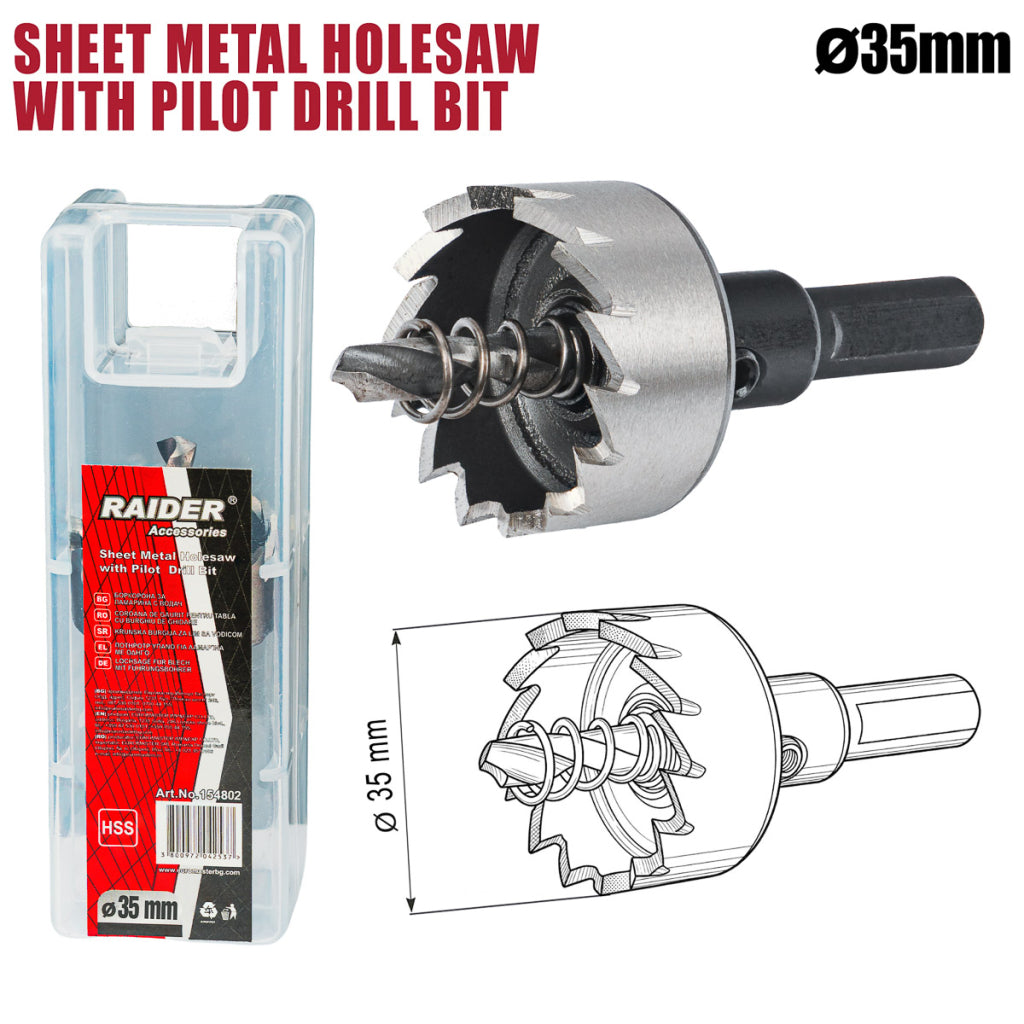 Raider Accessories Freza gaurire HSS 35mm HSS