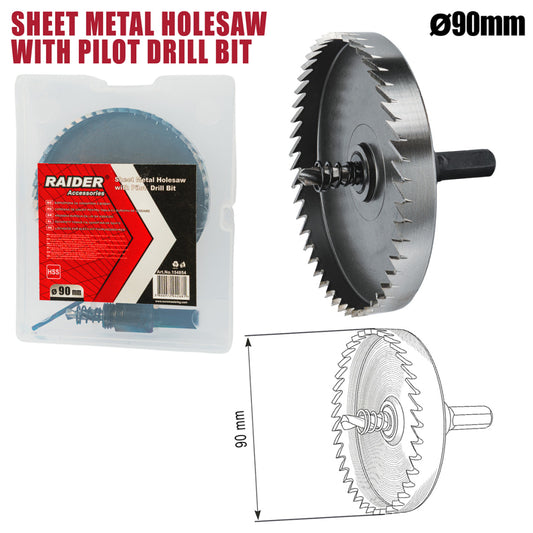 Raider Accessories Carota pentru tabla Ø90mm cu pilot HSS