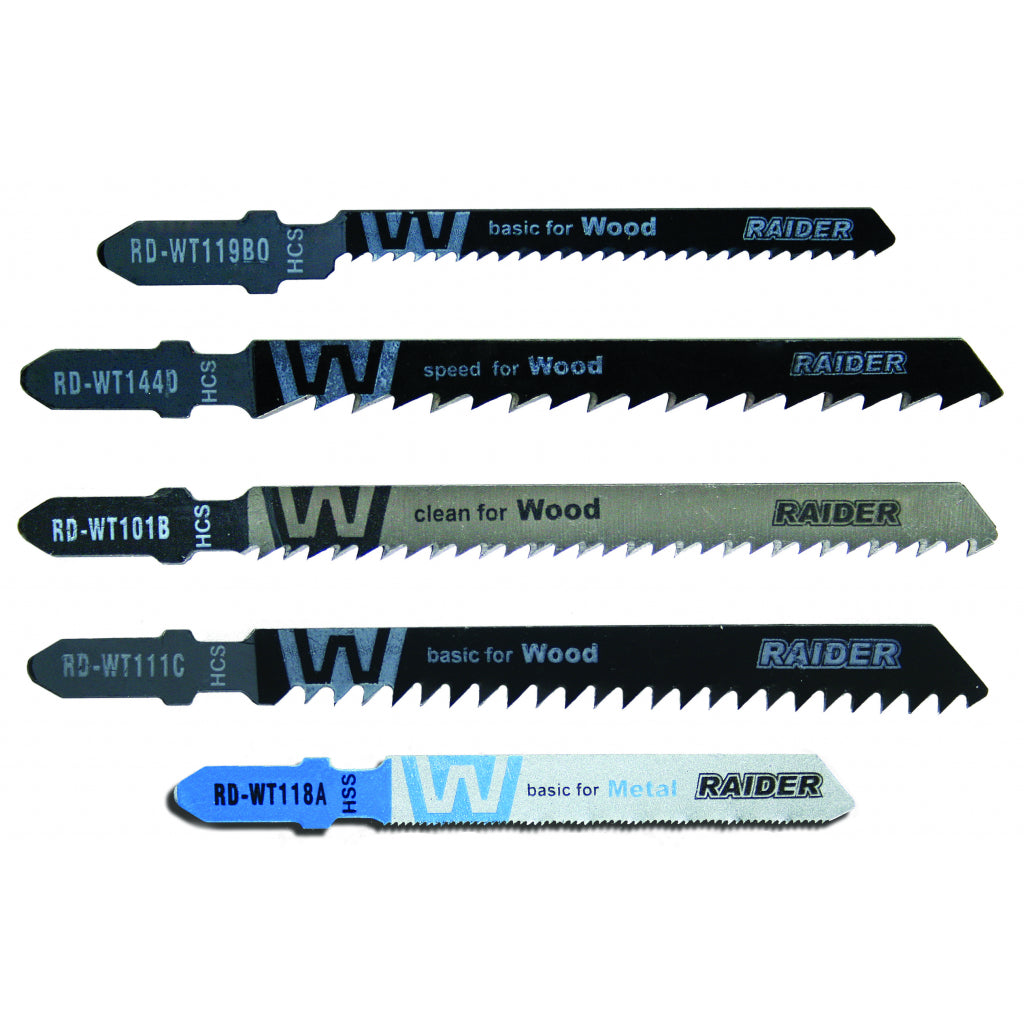Raider Accessories Set 5 lame fierastrau pendular lemn si metal T