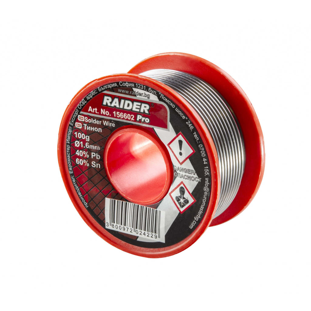 Raider Accessories Fludor ø1.6mm 100g 60%Sn 40%Pb Pro