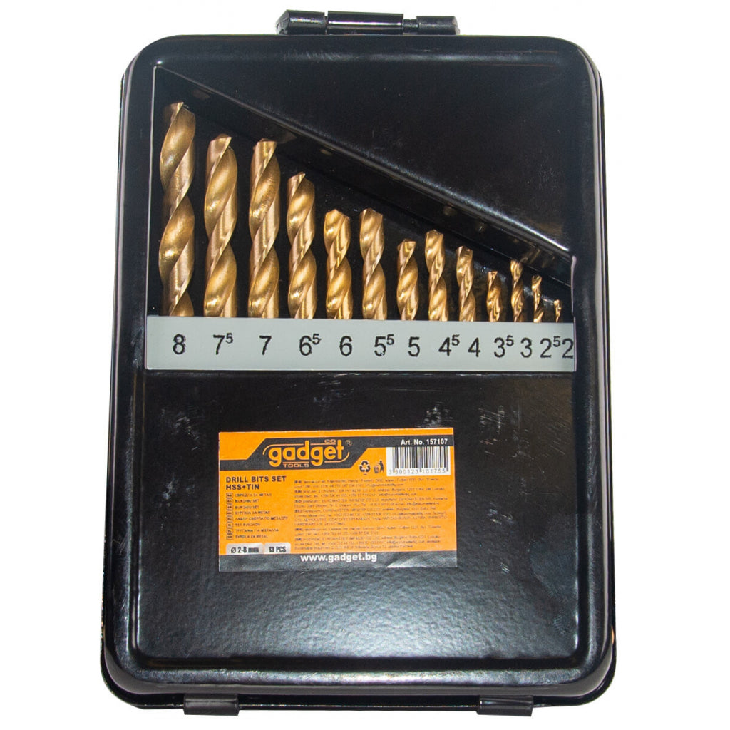 Gadget Set 13 burghie metal HSS+TIN ø2.0-8.0mm GD