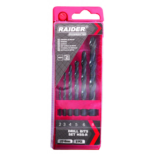 Raider Accessories Set 6 burghie metal ø2-8mm HSS-R