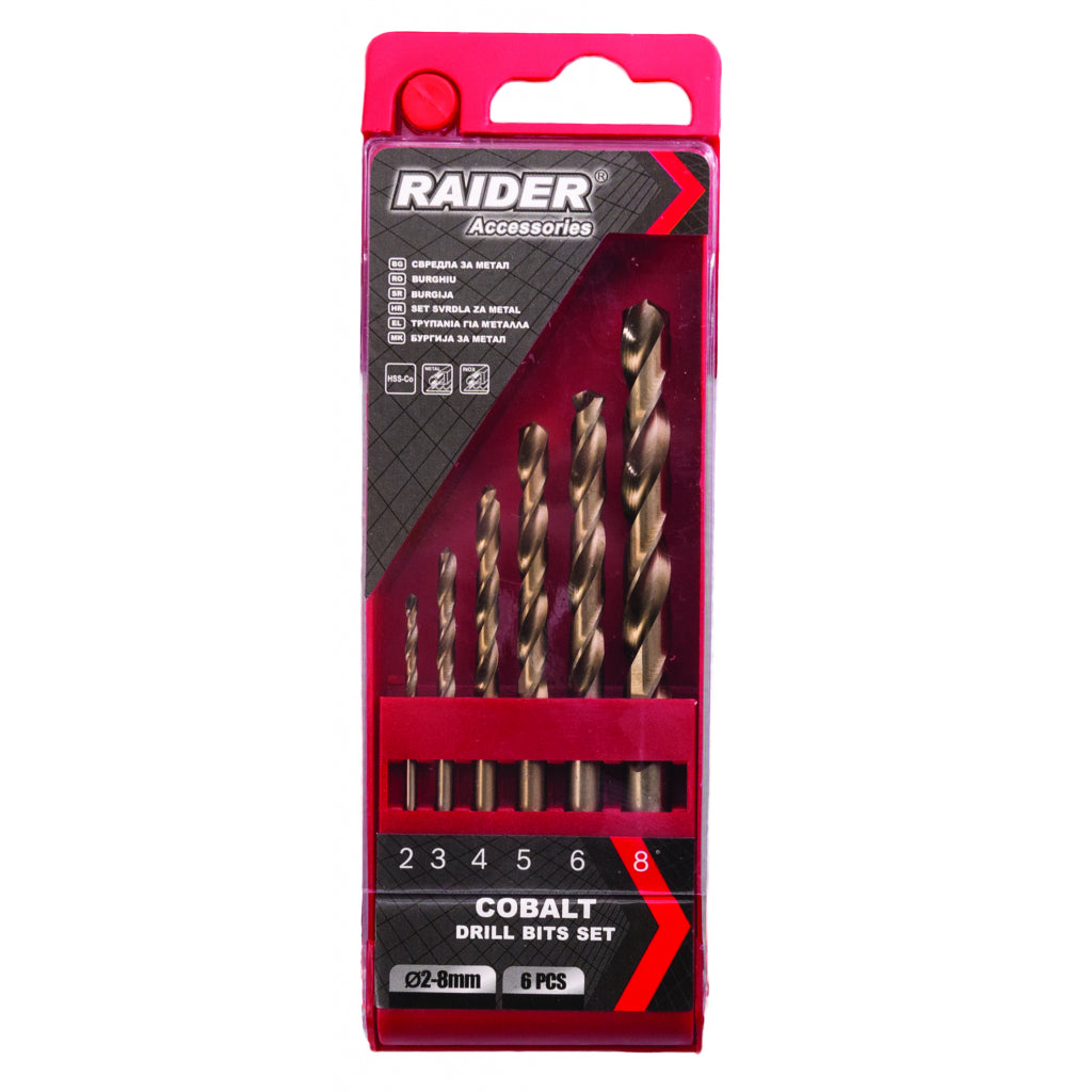 Raider Accessories Set 6 burghie metal HSS-Co ø2.0-8.0mm