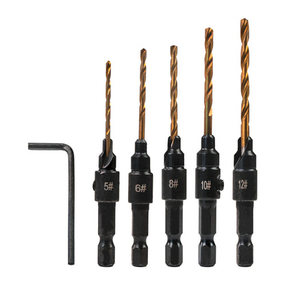 Raider Accessories Set 5 burghie lemn ¼" hex ø5-12mm surub ingropat