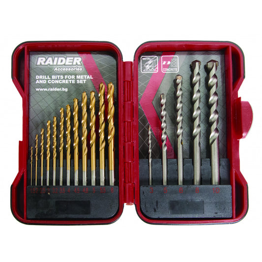 Raider Accessories Set 17 burghie pentru metal si zidarie ø1.5-10mm
