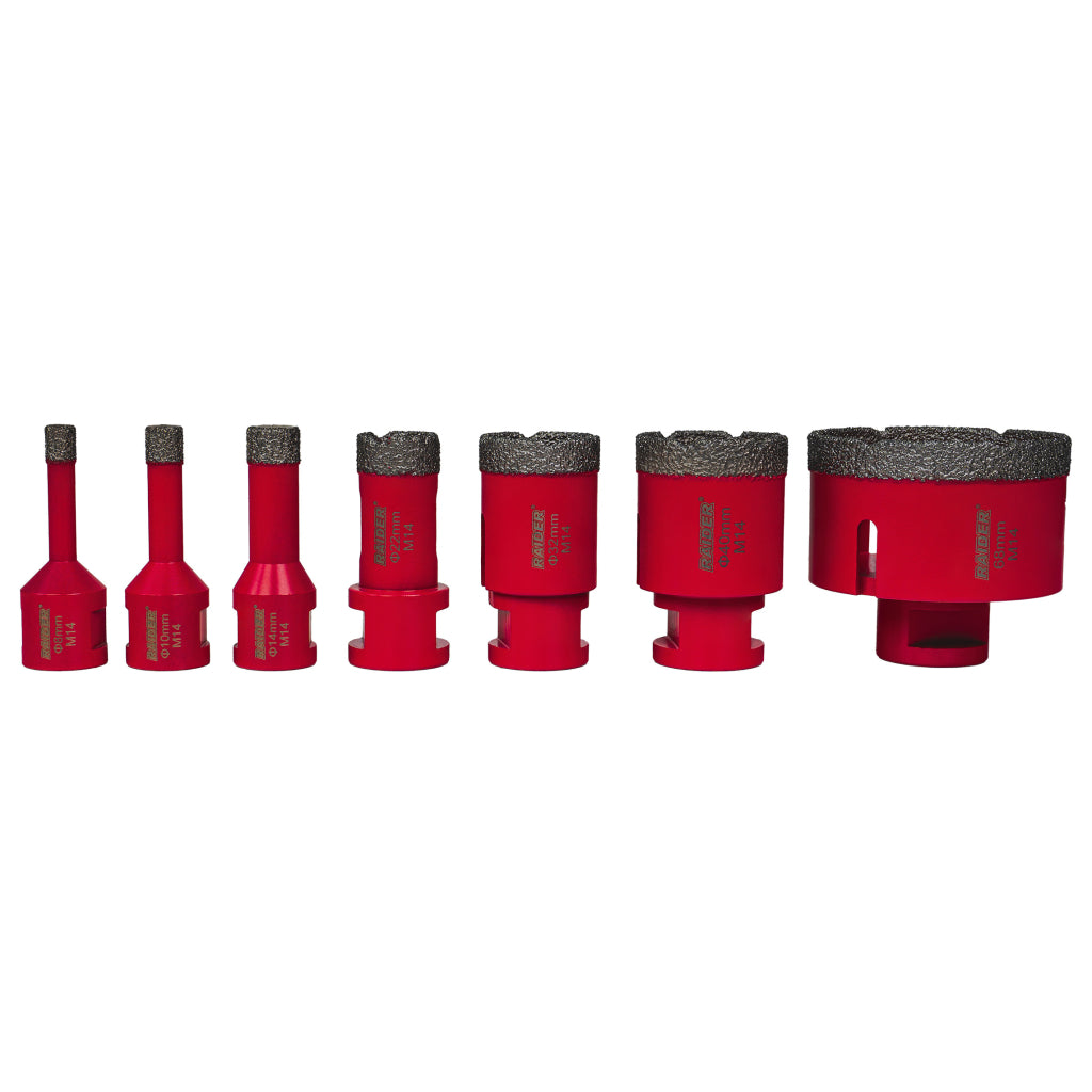 Raider Accessories Set de carote diamantate dry M14 ø8-68mm AL Case