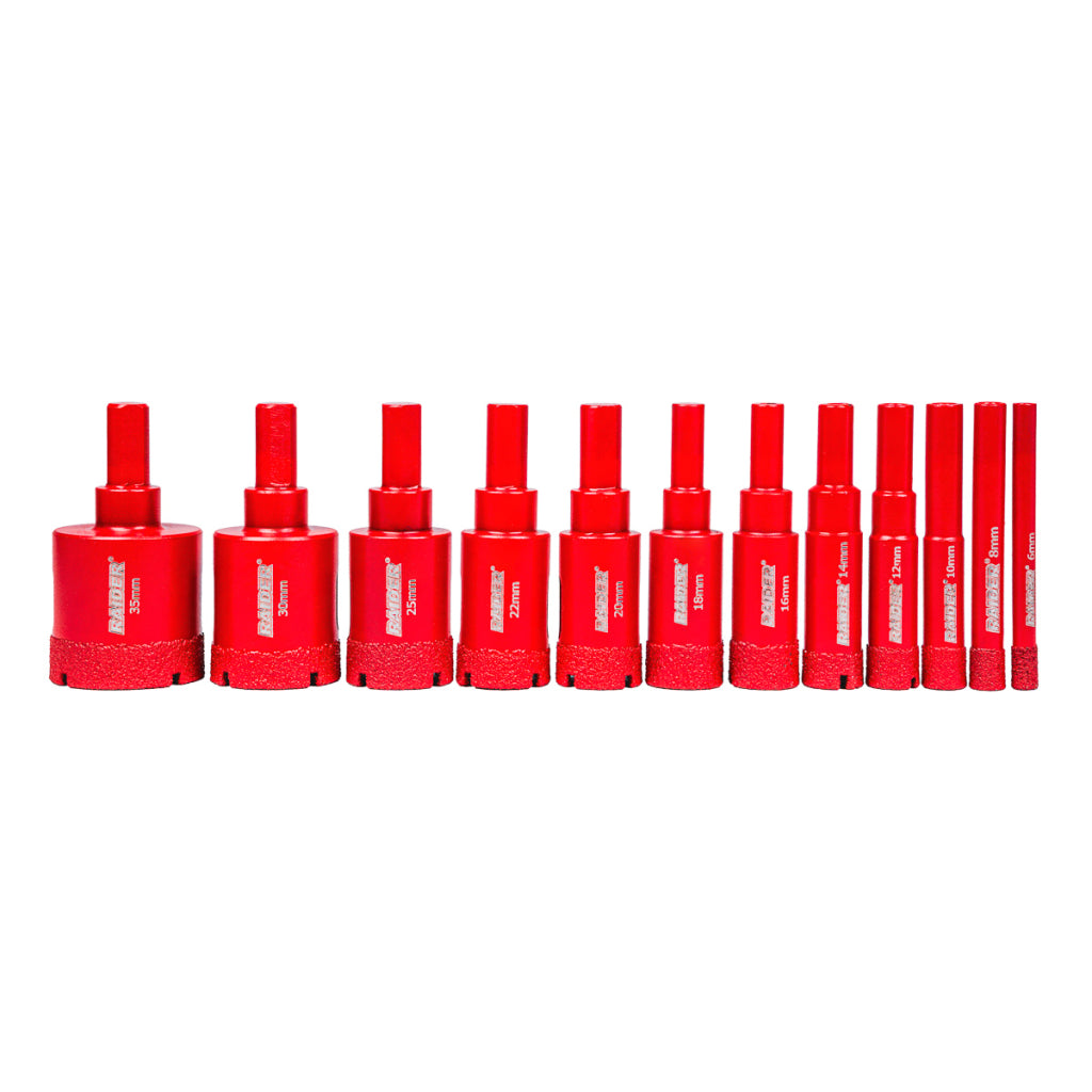 Raider Accessories Set 12 carote diamantate M14 ø6-35mm cutie aluminiu
