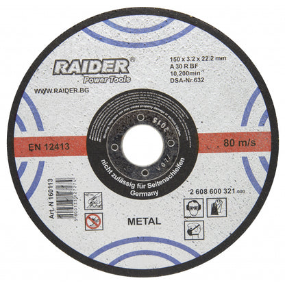 Raider Accessories Disc pentru taiat metal 150х3.2х22.2mm