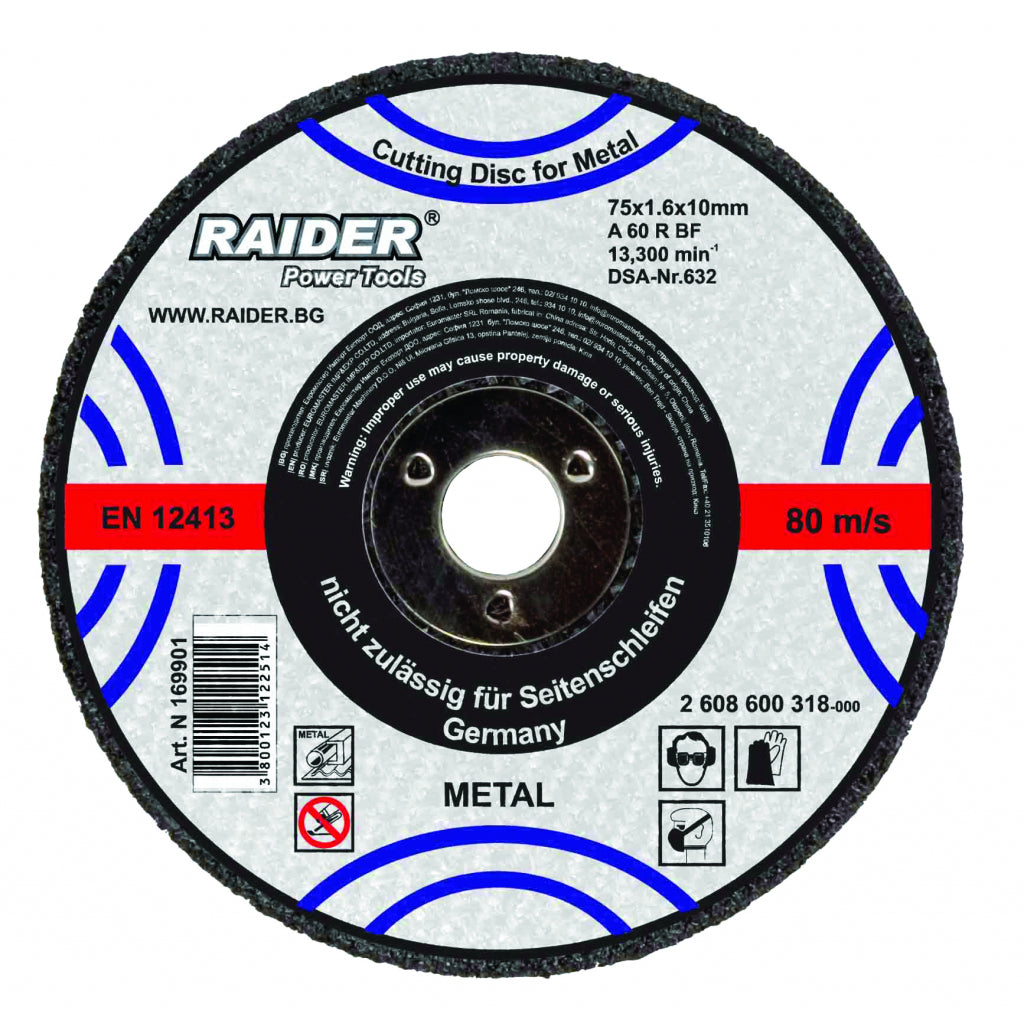 Raider Accessories Disc pentru taiat metal 115х1.0х22.2mm
