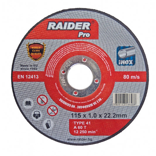 Raider Accessories Disc pentru taiat metal 115х1.0х22.2mm INOX RDP