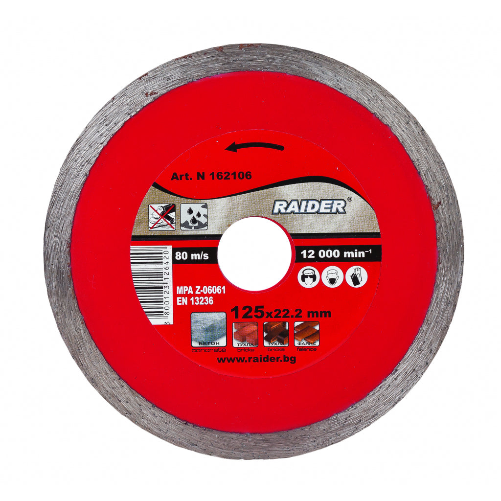 Raider Accessories Disc diamantat continuu WET 115x22.2mm RD-DD09
