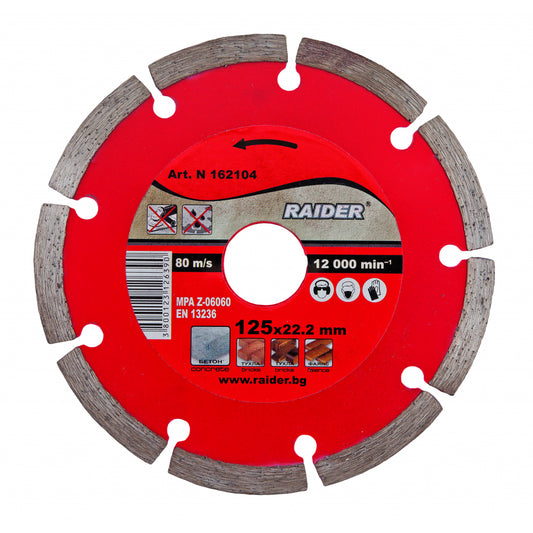 Raider Accessories Disc diamantat segmentat DRY 125x22.2mm RD-DD02