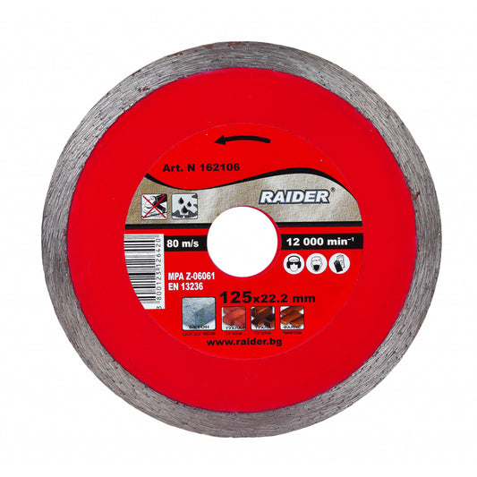 Raider Accessories Disc diamantat continuu WET 125x22.2mm RD-DD10