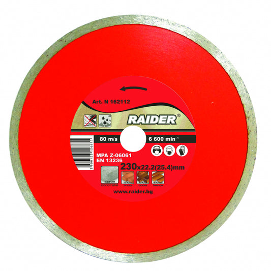 Raider Accessories Disc diamantat continuu WET 230x22.2mm RD-DD12