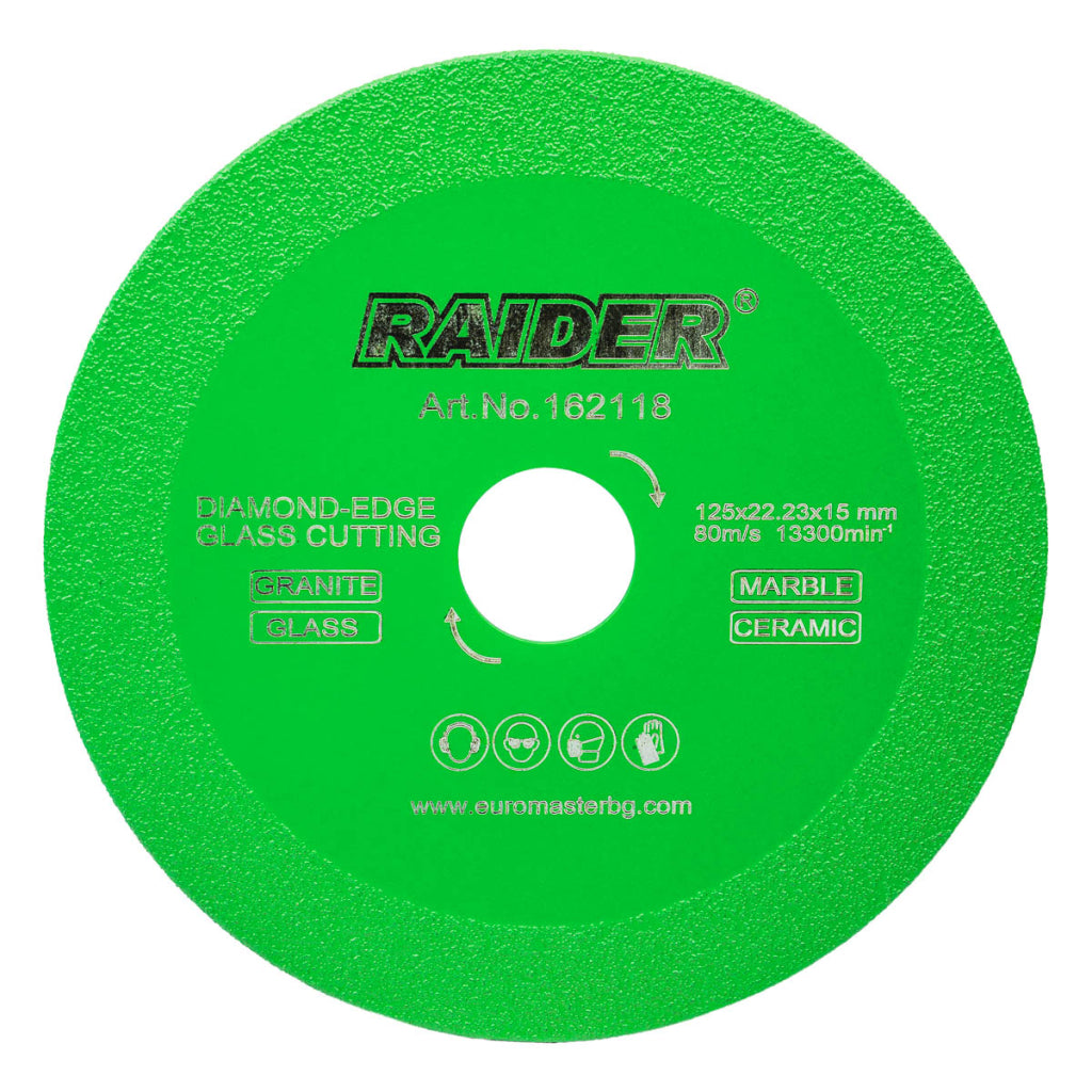 Raider Accessories Disc diamantat continuu 125x22.2 margine 15mm verde