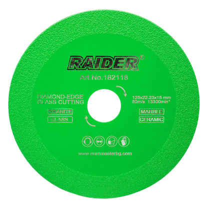 Raider Accessories Disc diamantat continuu 125x22.2 margine 15mm verde