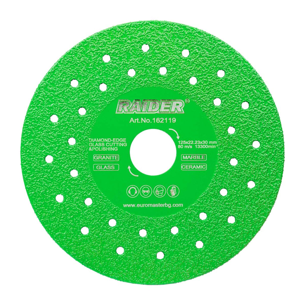 Raider Accessories Disc diamantat continuu 125x22.2 margine 30mm verde