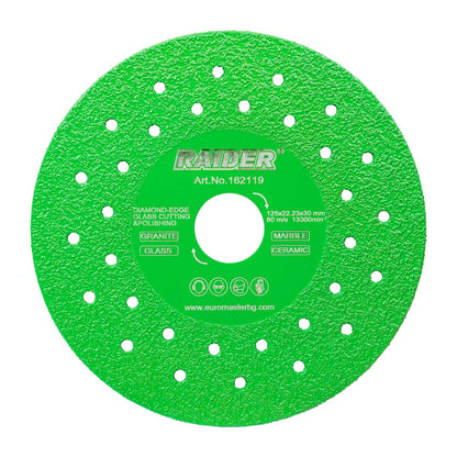 Raider Accessories Disc diamantat continuu 125x22.2 margine 30mm verde