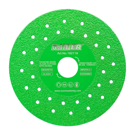 Raider Accessories Disc diamantat continuu 125x22.2 margine 30mm verde