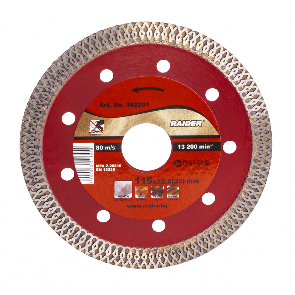 Raider Accessories Disc diamantat Turbo 115x22.2x1.2mm RD-DD21