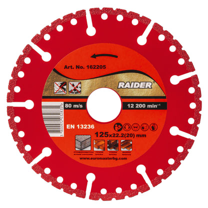 Raider Accessories Disc diamantat segmentat umed 125x22.2x1.2mm RD-DD26