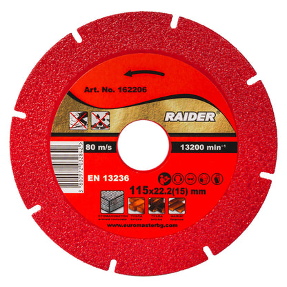 Raider Accessories Disc diamantat segmentat uscat 115x22.2x1.2mm RD-DD27