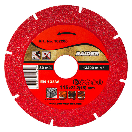 Raider Accessories Disc diamantat segmentat uscat 115x22.2x1.2mm RD-DD27