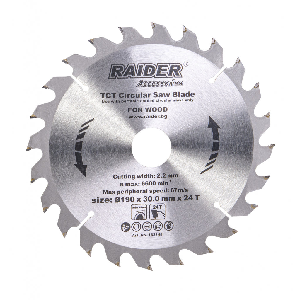 Raider Accessories Disc circular pentru lemn 190х24Тх30mm