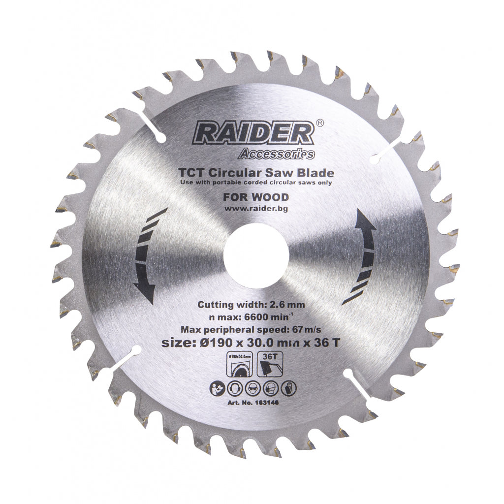 Raider Accessories Disc circular pentru lemn 190х36Тх30mm