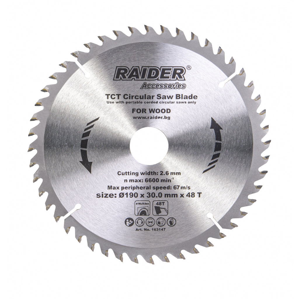 Raider Accessories Disc circular pentru lemn 190х48Тх30mm